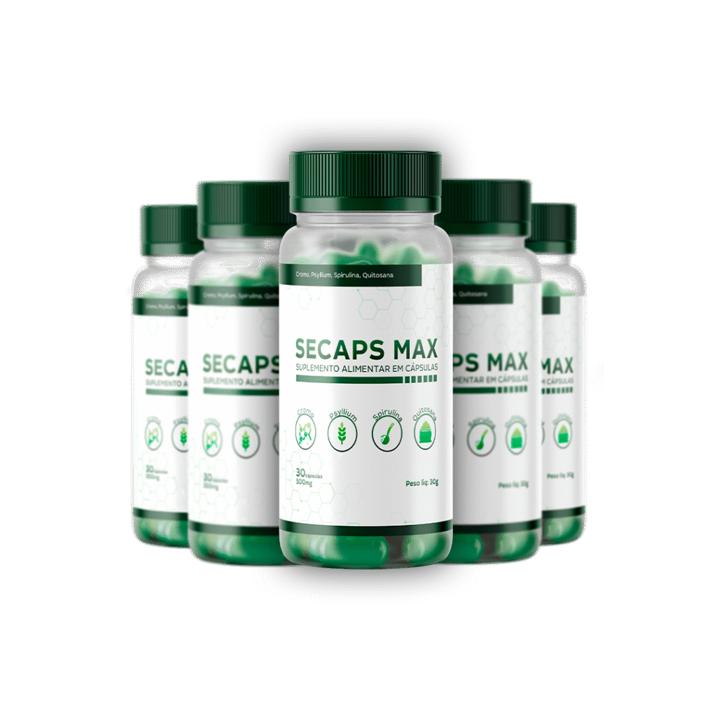"Frasco de Secaps Max – suplemento natural para mais energia e disposição"